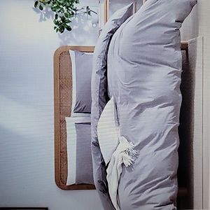 Moomee solid duvet cover set Gray brown cotton linen Oversized King 120x98 NEW…